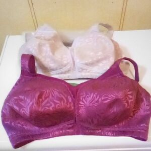 Elegant Women's Lace Bra Set - Purple and Light Grey Color 42h By Temu